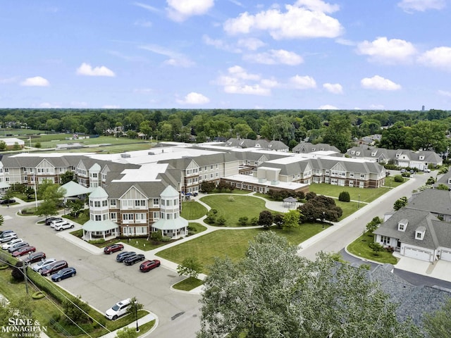 32 River Ln, Grosse Pointe Woods, MI 48236 - aerial view of residential area with a tree filled landscape