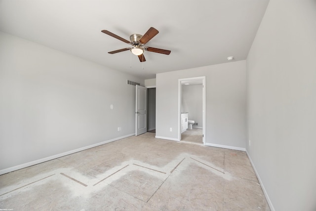 36217 Little Mack Ave, Clinton Township, MI 48035 - unfurnished bedroom with connected bathroom and a ceiling fan