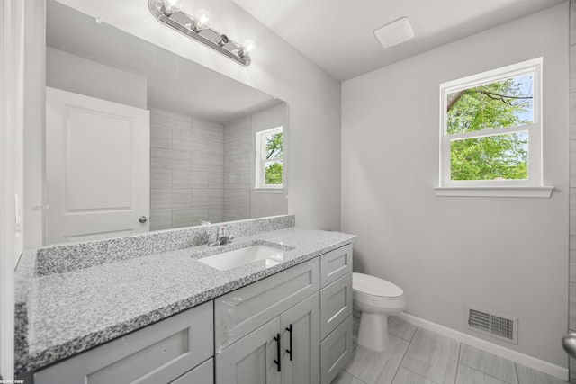 36217 Little Mack Ave, Clinton Township, MI 48035 - bathroom with vanity and marble look tile flooring