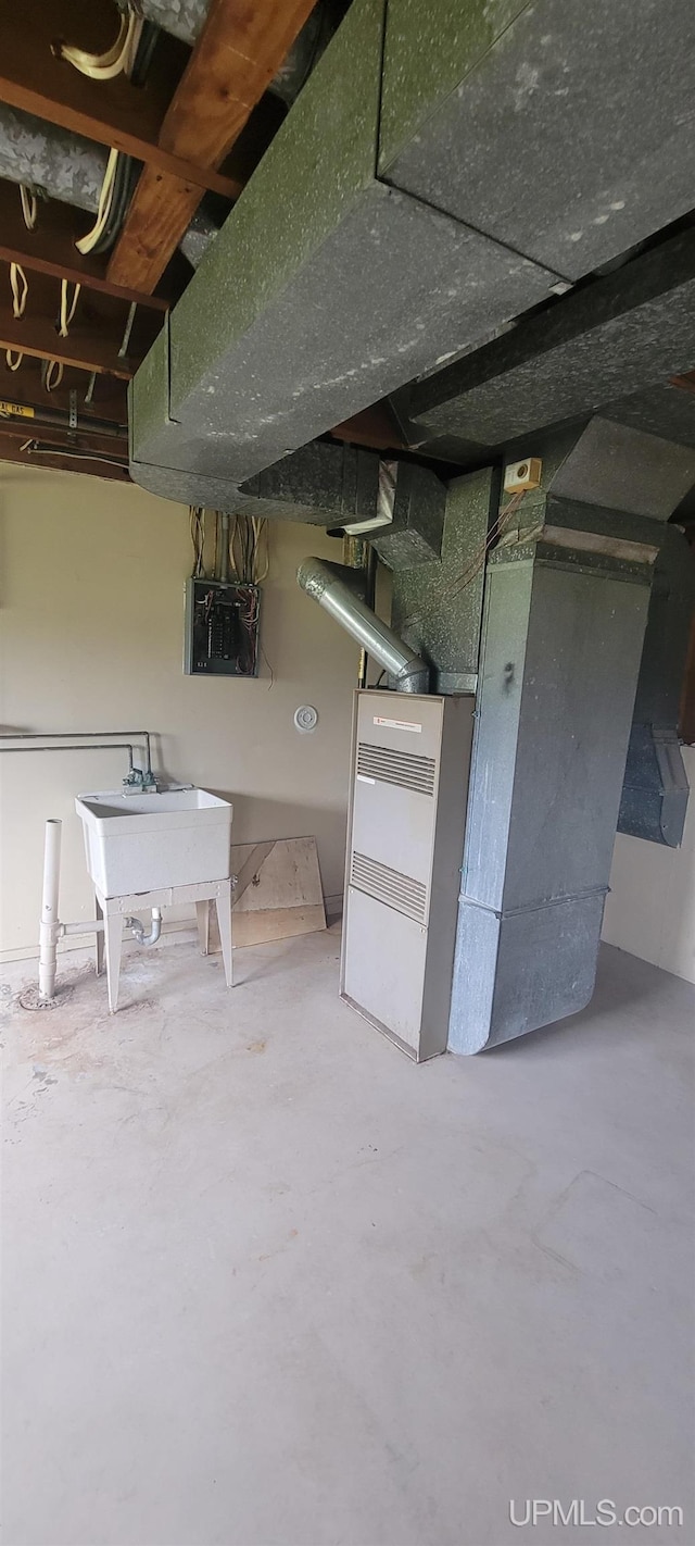 113 Albatross St, Gwinn, MI 49841 - unfinished basement featuring a sink
