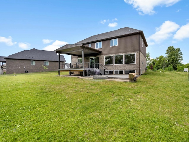 4661 Applewood Ct, Rochester, MI 48306 - back of property featuring a yard, brick siding, and a patio area