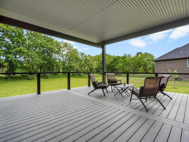 4661 Applewood Ct, Rochester, MI 48306 - wooden deck featuring view of scattered trees and a lawn