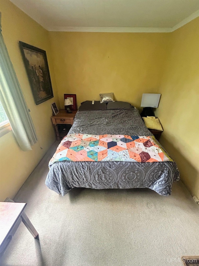 790 N Horseshoe Lake Dr, Gwinn, MI 49841 - bedroom with carpet floors and crown molding