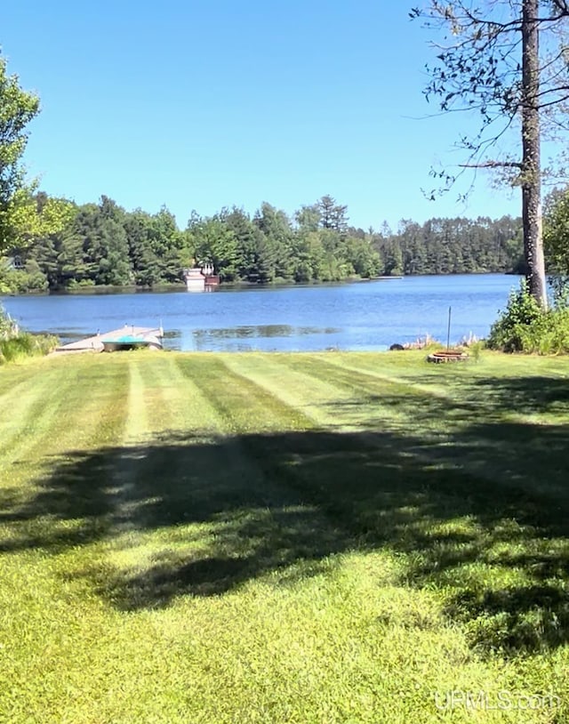 790 N Horseshoe Lake Dr, Gwinn, MI 49841 - water view with a heavily wooded area