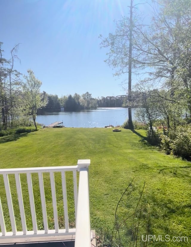 790 N Horseshoe Lake Dr, Gwinn, MI 49841 - view of grassy yard featuring a water view