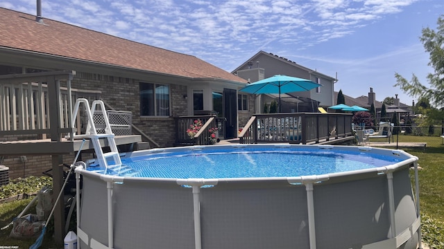 51767 Huntley Ave, New Baltimore, MI 48047 - view of pool featuring a deck