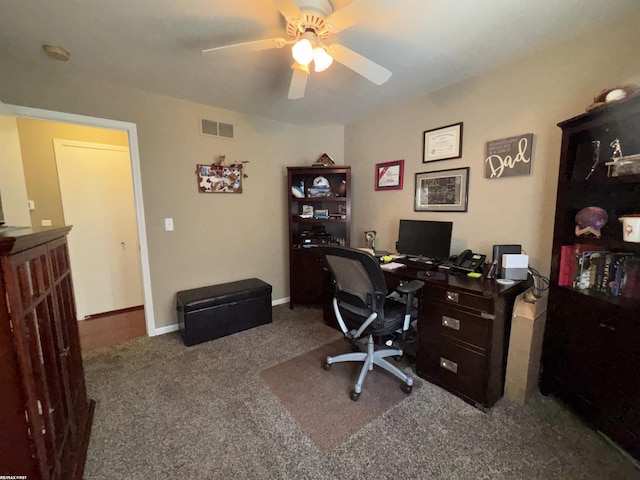 51767 Huntley Ave, New Baltimore, MI 48047 - carpeted office space with ceiling fan and baseboards