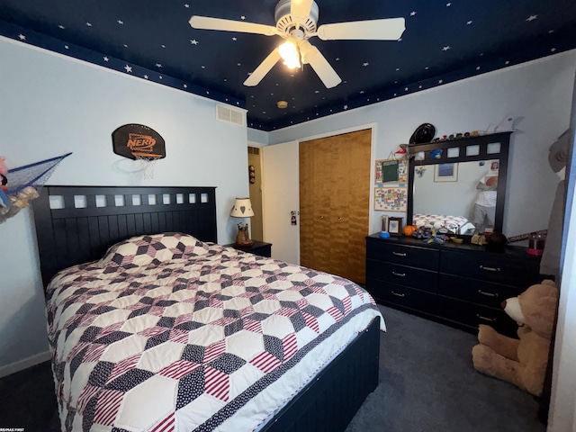 51767 Huntley Ave, New Baltimore, MI 48047 - carpeted bedroom with a ceiling fan