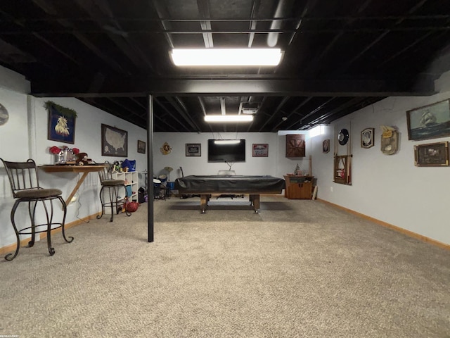51767 Huntley Ave, New Baltimore, MI 48047 - recreation room featuring billiards table and carpet