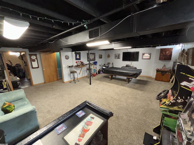 51767 Huntley Ave, New Baltimore, MI 48047 - game room with billiards table and carpet