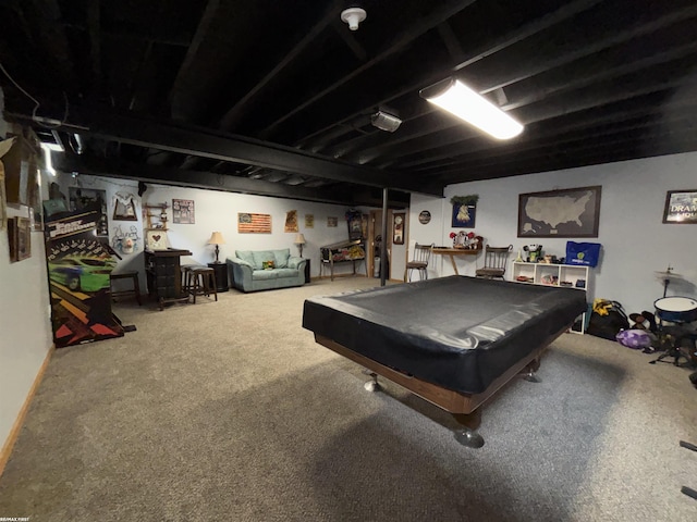 51767 Huntley Ave, New Baltimore, MI 48047 - recreation room with carpet floors and billiards
