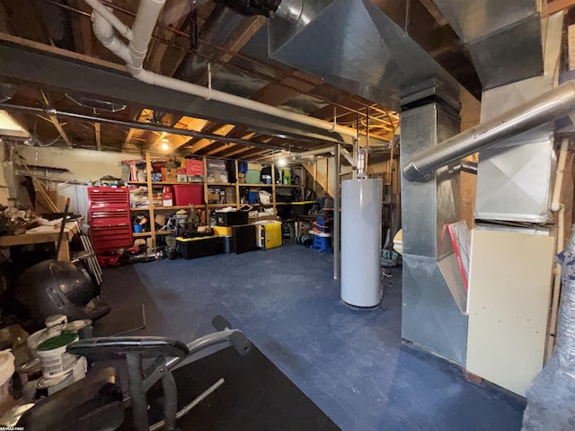 51767 Huntley Ave, New Baltimore, MI 48047 - unfinished basement featuring gas water heater and heating unit
