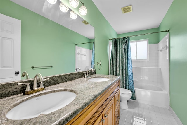 52047 Sycamore Dr, Chesterfield, MI 48047 - full bathroom with shower / bath combination with curtain and double vanity