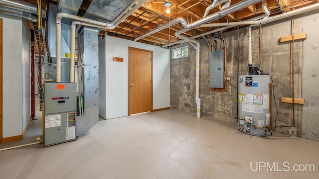 160 N Pyle Dr, Kingsford, MI 49802 - below grade area featuring water heater and electric panel
