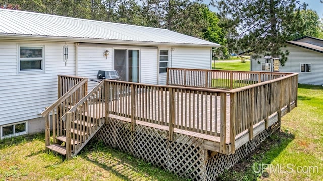 160 N Pyle Dr, Kingsford, MI 49802 - wooden terrace with a yard