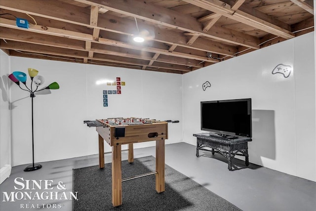 2727 Horseshoe Lake Rd, West Branch, MI 48661 - game room with finished concrete flooring