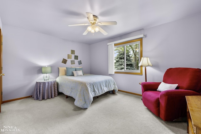 23875 Settlers Dr, Macomb Twp, MI 48042 - carpeted bedroom featuring baseboards and ceiling fan