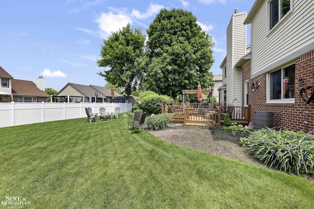 23875 Settlers Dr, Macomb Twp, MI 48042 - view of yard with a wooden deck and a residential view