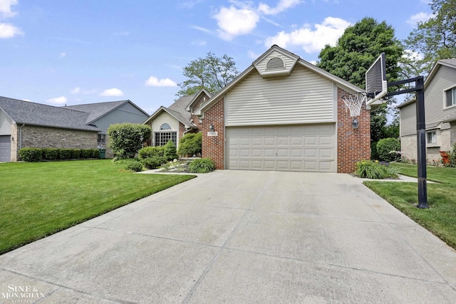 23875 Settlers Dr, Macomb Twp, MI 48042 - single story home with brick siding, concrete driveway, and a front lawn