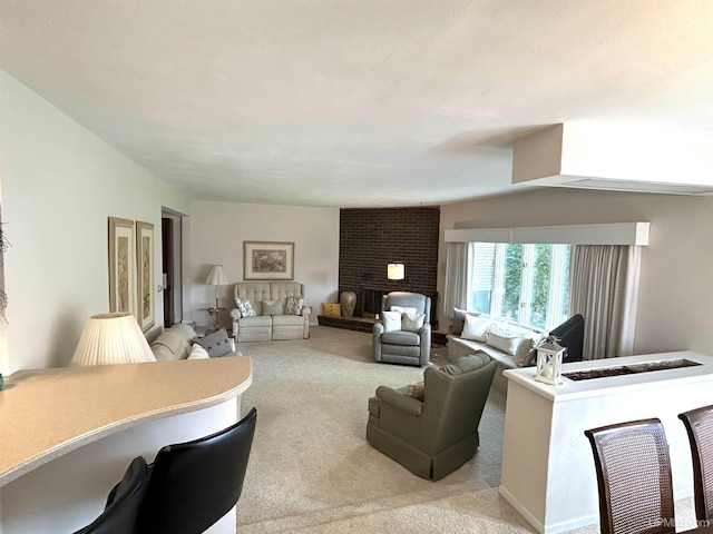 2010 Deer Lake Ave, Ishpeming, MI 49849 - living area with light colored carpet and a fireplace