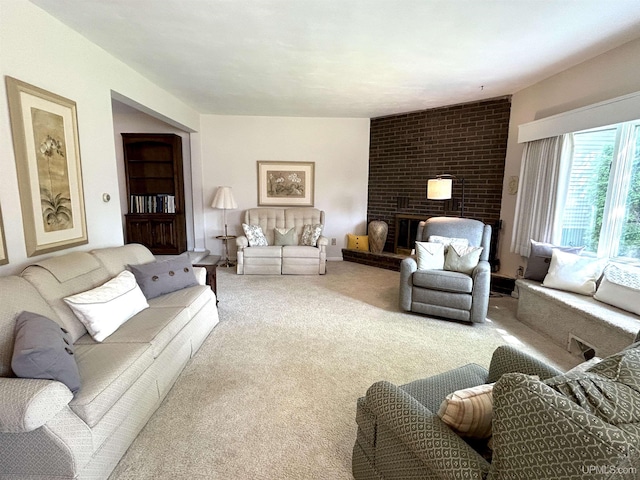 2010 Deer Lake Ave, Ishpeming, MI 49849 - carpeted living room featuring a fireplace