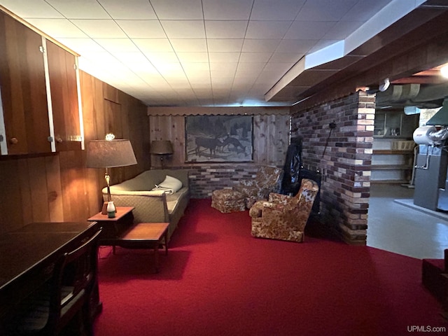 2010 Deer Lake Ave, Ishpeming, MI 49849 - home theater with wood walls and carpet floors