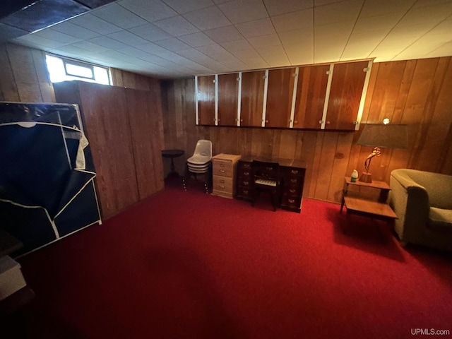 2010 Deer Lake Ave, Ishpeming, MI 49849 - below grade area with wood walls and carpet