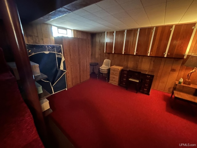 2010 Deer Lake Ave, Ishpeming, MI 49849 - below grade area featuring wooden walls and carpet flooring