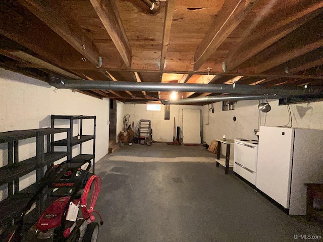 2010 Deer Lake Ave, Ishpeming, MI 49849 - unfinished below grade area featuring freestanding refrigerator