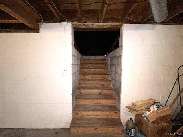 2010 Deer Lake Ave, Ishpeming, MI 49849 - stairs with concrete floors