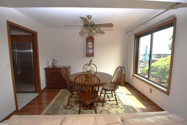 131 Cherryl Ln Unit 4, Algonac, MI 48001 - dining space featuring light wood finished floors and ceiling fan