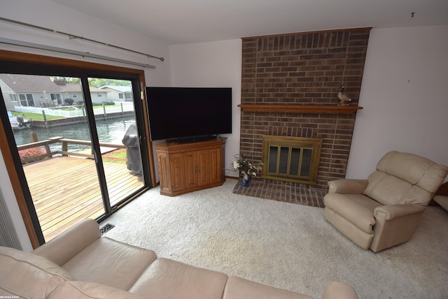 131 Cherryl Ln Unit 4, Algonac, MI 48001 - living room with carpet and a fireplace