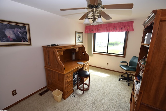 131 Cherryl Ln Unit 4, Algonac, MI 48001 - carpeted office space with baseboards and a ceiling fan