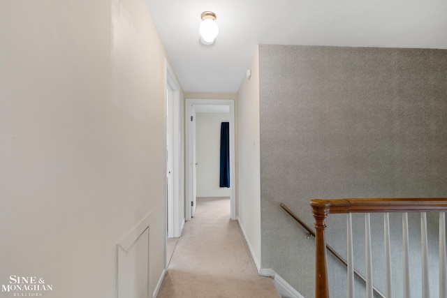 1284 Brys Dr, Grosse Pointe Woods, MI 48236 - hall with light carpet and an upstairs landing