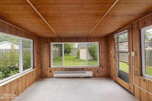 1284 Brys Dr, Grosse Pointe Woods, MI 48236 - unfurnished sunroom with baseboard heating