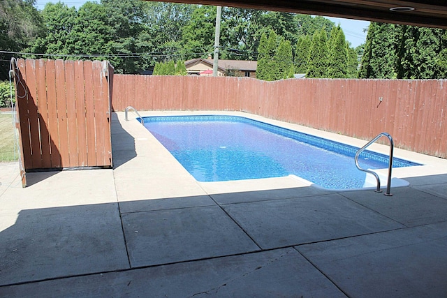 48501 E Ranch Dr, Chesterfield Twp, MI 48051 - view of swimming pool featuring a fenced backyard and a patio