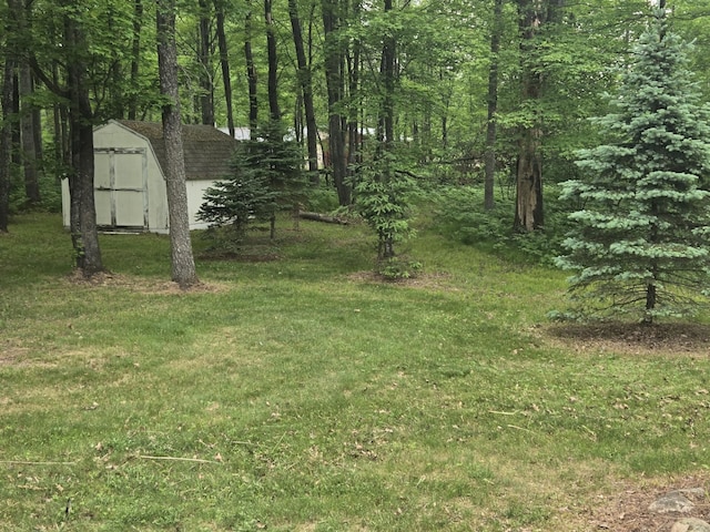 10505 N Athey Ave, Harrison, MI 48625 - view of green lawn with a storage shed
