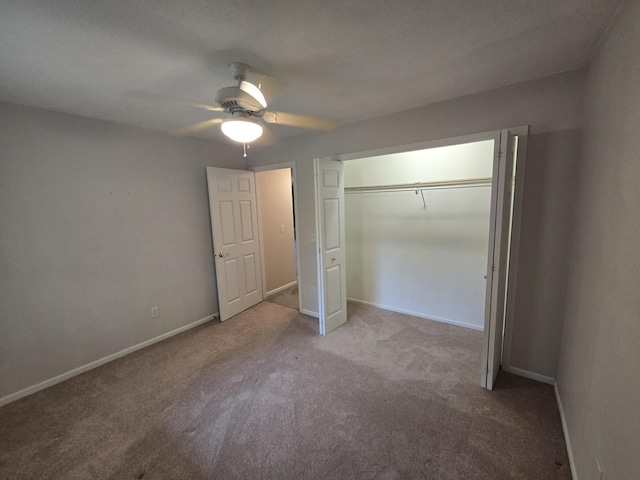 10505 N Athey Ave, Harrison, MI 48625 - unfurnished bedroom with carpet, a ceiling fan, and a closet