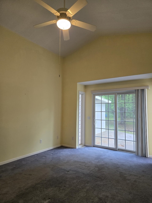 10505 N Athey Ave, Harrison, MI 48625 - carpeted spare room with a ceiling fan and high vaulted ceiling