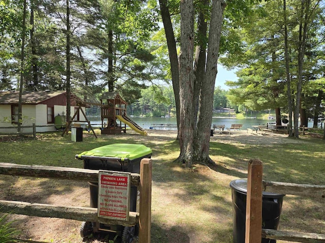 10505 N Athey Ave, Harrison, MI 48625 - view of green lawn featuring a water view