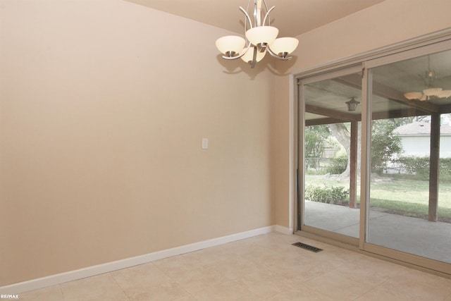 31717 Tecla St, Warren, MI 48088 - unfurnished room with a chandelier and baseboards