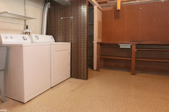 31717 Tecla St, Warren, MI 48088 - washroom with separate washer and dryer and light flooring