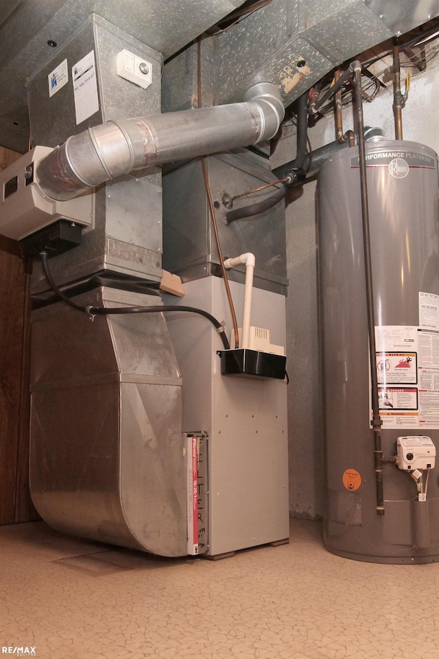 31717 Tecla St, Warren, MI 48088 - utility room featuring gas water heater and heating unit