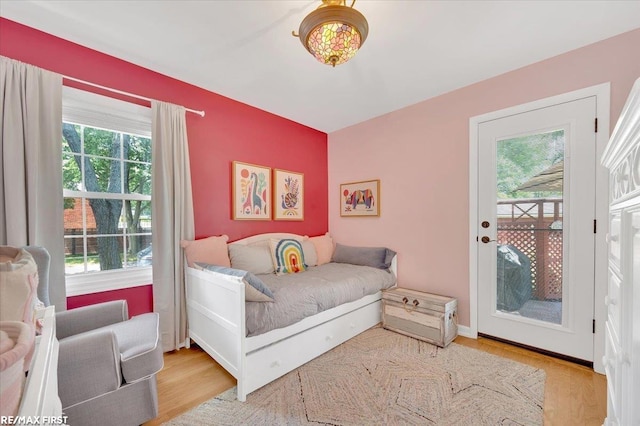 2080 Beaufait Dr, Grosse Pointe Woods, MI 48236 - bedroom featuring access to outside and wood finished floors