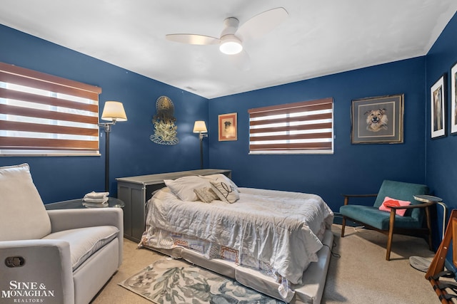 1389 Bedford Rd, Grosse Pointe Park, MI 48230 - carpeted bedroom with multiple windows and ceiling fan