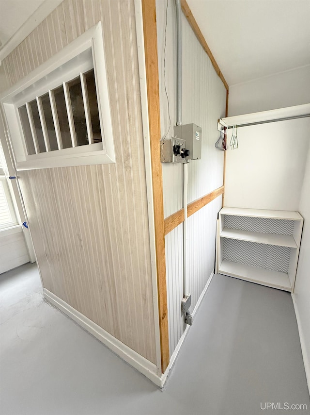 401 White St, Hancock, MI 49930 - garage featuring wooden walls
