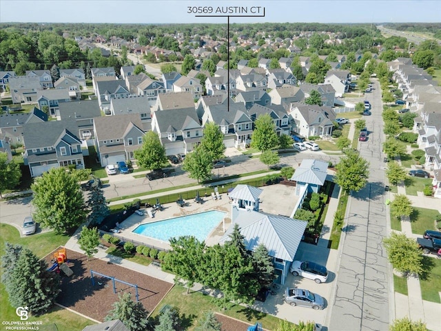 30569 Austin Ct, Chesterfield, MI 48051 - bird's eye view of a pool area