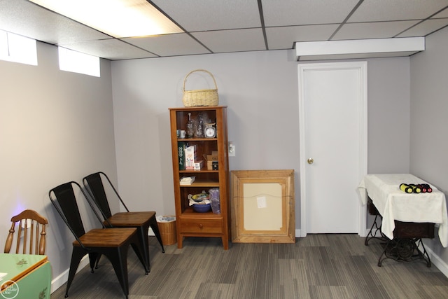 43980 Boulder Rd, Clinton Township, MI 48038 - sitting room featuring dark wood finished floors and a paneled ceiling