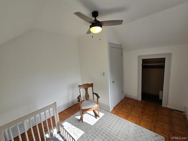 816 W Bluff St, Marquette, MI 49855 - bedroom featuring vaulted ceiling and a ceiling fan