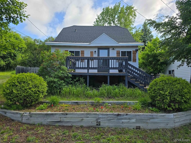 816 W Bluff St, Marquette, MI 49855 - rear view of house featuring a deck and stairway